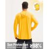 imagebaleaf Mens UPF 50 Sun Protection Hoodie Shirts Kangaroo Pocket UV SPF Performance Fishing Long Sleeve Rash GuardYellow