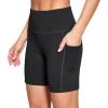 imagebaleaf Womens 6quot8quot High Waisted Biker Shorts with Pockets for Gym Workout Yoga Running AthleticBlack