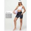 imagebaleaf Womens 6quot8quot High Waisted Biker Shorts with Pockets for Gym Workout Yoga Running AthleticBlack Marble