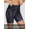 imagebaleaf Womens 6quot8quot High Waisted Biker Shorts with Pockets for Gym Workout Yoga Running AthleticBlack Marble
