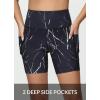 imagebaleaf Womens 6quot8quot High Waisted Biker Shorts with Pockets for Gym Workout Yoga Running AthleticBlack Marble