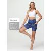 imagebaleaf Womens 6quot8quot High Waisted Biker Shorts with Pockets for Gym Workout Yoga Running AthleticBlue Ink