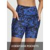 imagebaleaf Womens 6quot8quot High Waisted Biker Shorts with Pockets for Gym Workout Yoga Running AthleticBlue Ink