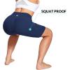 imagebaleaf Womens 6quot8quot High Waisted Biker Shorts with Pockets for Gym Workout Yoga Running AthleticDark Blue