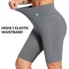 imagebaleaf Womens 6quot8quot High Waisted Biker Shorts with Pockets for Gym Workout Yoga Running AthleticDark Grey