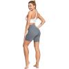 imagebaleaf Womens 6quot8quot High Waisted Biker Shorts with Pockets for Gym Workout Yoga Running AthleticDark Grey