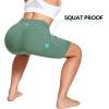 imagebaleaf Womens 6quot8quot High Waisted Biker Shorts with Pockets for Gym Workout Yoga Running AthleticGreen