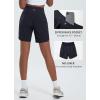 imagebaleaf Womens 7quot Athletic Long Running Shorts Workout Gym Quick Dry Hiking Shorts High Waisted Zipper PocketBlack