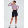imagebaleaf Womens 7quot Athletic Long Running Shorts Workout Gym Quick Dry Hiking Shorts High Waisted Zipper PocketBlack