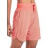 imagebaleaf Womens 7quot Athletic Long Running Shorts Workout Gym Quick Dry Hiking Shorts High Waisted Zipper PocketCoral
