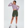 imagebaleaf Womens 7quot Athletic Long Running Shorts Workout Gym Quick Dry Hiking Shorts High Waisted Zipper PocketDark Green