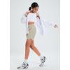 imagebaleaf Womens 7quot Athletic Long Running Shorts Workout Gym Quick Dry Hiking Shorts High Waisted Zipper PocketKhaki