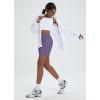 imagebaleaf Womens 7quot Athletic Long Running Shorts Workout Gym Quick Dry Hiking Shorts High Waisted Zipper PocketLight Purple