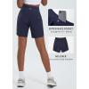 imagebaleaf Womens 7quot Athletic Long Running Shorts Workout Gym Quick Dry Hiking Shorts High Waisted Zipper PocketNavy
