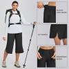 imagebaleaf Womens Capri Pants Wide Leg Plus Size UPF50 Lightweight Quick Dry Pants Casual Loose Sweatpants Hiking WalkingBlack