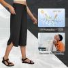 imagebaleaf Womens Capri Pants Wide Leg Plus Size UPF50 Lightweight Quick Dry Pants Casual Loose Sweatpants Hiking WalkingBlack