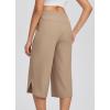 imagebaleaf Womens Capri Pants Wide Leg Plus Size UPF50 Lightweight Quick Dry Pants Casual Loose Sweatpants Hiking WalkingBrown