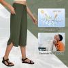 imagebaleaf Womens Capri Pants Wide Leg Plus Size UPF50 Lightweight Quick Dry Pants Casual Loose Sweatpants Hiking WalkingDark Army Green