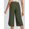 imagebaleaf Womens Capri Pants Wide Leg Plus Size UPF50 Lightweight Quick Dry Pants Casual Loose Sweatpants Hiking WalkingDark Army Green