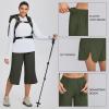 imagebaleaf Womens Capri Pants Wide Leg Plus Size UPF50 Lightweight Quick Dry Pants Casual Loose Sweatpants Hiking WalkingDark Army Green