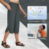 imagebaleaf Womens Capri Pants Wide Leg Plus Size UPF50 Lightweight Quick Dry Pants Casual Loose Sweatpants Hiking WalkingGrey