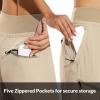 imagebaleaf Womens Joggers Lightweight Hiking Pants High Waist 5 Zipper Pockets Quick Dry Travel Athletic UPF50Khaki 255 Inseam