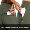 imagebaleaf Womens Joggers Lightweight Hiking Pants High Waist 5 Zipper Pockets Quick Dry Travel Athletic UPF50Rifle Green 28 Inseam