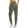 imagebaleaf Womens Joggers Lightweight Hiking Pants High Waist 5 Zipper Pockets Quick Dry Travel Athletic UPF50Rifle Green 28 Inseam
