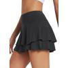 imagebaleaf Womens Pleated Tennis Skirts Athletic Golf Skorts for Women with Pockets Shorts High Waisted Workout Layered RuffleBlack