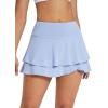imagebaleaf Womens Pleated Tennis Skirts Athletic Golf Skorts for Women with Pockets Shorts High Waisted Workout Layered RuffleBlue