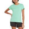 imagebaleaf Womens Short Sleeve Running Workout Shirts Athletic Tops Lightweight Quick Dry Training Yoga CrewneckAqua2 Pack