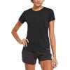 imagebaleaf Womens Short Sleeve Running Workout Shirts Athletic Tops Lightweight Quick Dry Training Yoga CrewneckBlack