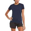 imagebaleaf Womens Short Sleeve Running Workout Shirts Athletic Tops Lightweight Quick Dry Training Yoga CrewneckNavy