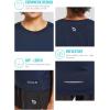 imagebaleaf Womens Short Sleeve Running Workout Shirts Athletic Tops Lightweight Quick Dry Training Yoga CrewneckNavy