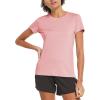 imagebaleaf Womens Short Sleeve Running Workout Shirts Athletic Tops Lightweight Quick Dry Training Yoga CrewneckPink