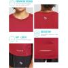 imagebaleaf Womens Short Sleeve Running Workout Shirts Athletic Tops Lightweight Quick Dry Training Yoga CrewneckRed
