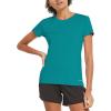 imagebaleaf Womens Short Sleeve Running Workout Shirts Athletic Tops Lightweight Quick Dry Training Yoga CrewneckTeal
