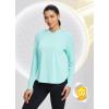 imagebaleaf Womens UPF 50 Sun Shirt with Hoodie SPF Long Sleeve UV Protection Clothing Hiking Fishing Outdoor LightweightGreen
