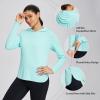 imagebaleaf Womens UPF 50 Sun Shirt with Hoodie SPF Long Sleeve UV Protection Clothing Hiking Fishing Outdoor LightweightGreen