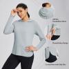 imagebaleaf Womens UPF 50 Sun Shirt with Hoodie SPF Long Sleeve UV Protection Clothing Hiking Fishing Outdoor LightweightGrey