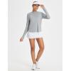 imagebaleaf Womens UPF 50 Sun Shirt with Hoodie SPF Long Sleeve UV Protection Clothing Hiking Fishing Outdoor LightweightHeather Light Gray