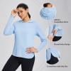imagebaleaf Womens UPF 50 Sun Shirt with Hoodie SPF Long Sleeve UV Protection Clothing Hiking Fishing Outdoor LightweightLight Blue