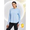 imagebaleaf Womens UPF 50 Sun Shirt with Hoodie SPF Long Sleeve UV Protection Clothing Hiking Fishing Outdoor LightweightLight Blue