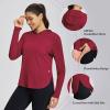 imagebaleaf Womens UPF 50 Sun Shirt with Hoodie SPF Long Sleeve UV Protection Clothing Hiking Fishing Outdoor LightweightRed