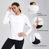 imagebaleaf Womens UPF 50 Sun Shirt with Hoodie SPF Long Sleeve UV Protection Clothing Hiking Fishing Outdoor LightweightWhite
