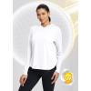 imagebaleaf Womens UPF 50 Sun Shirt with Hoodie SPF Long Sleeve UV Protection Clothing Hiking Fishing Outdoor LightweightWhite