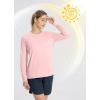 imagebaleaf Womens UPF 50 Sun Shirts Long Sleeve UV Protection Rash Guard Lightweight Quick Dry SPF Hiking Tops OutdoorA01seashell Pink