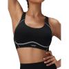 imagebaleaf Freeleaf Broadway Womens High Impact Sports Bra Wirefree Padded Spaghetti Strap Dance Yoga Workout BraBlack
