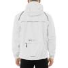 imagebaleaf Mens Rain Jacket Waterproof Windbreaker Raincoat Running Cycling Hiking Gear Hood Lightweight Reflective PackableAwhite