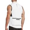 imagebaleaf Mens Sleeveless Cycling Jersey Road Bike Shirt Bicycle Biking Tank Tops Full Zip Pockets SPF UPF50White